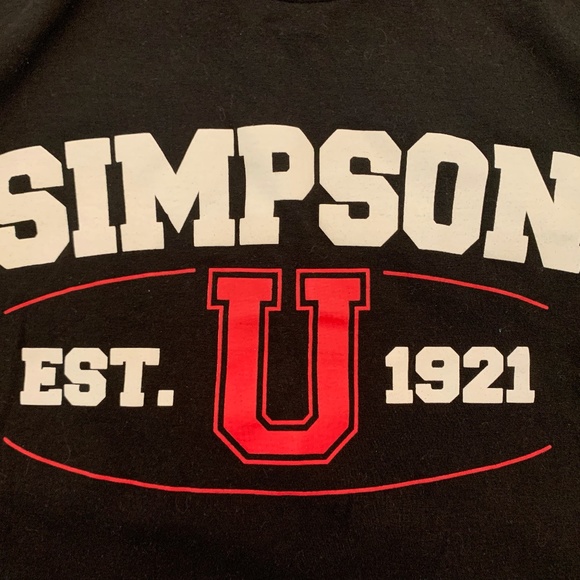Simpson U Est. 1921 Black Graphic Tee Shirt Size Adult Medium - Picture 2 of 4